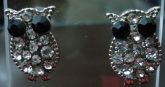 Corujas de Strass Prateada