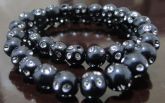 Conjunto Pulseira Bolinhas Pretas