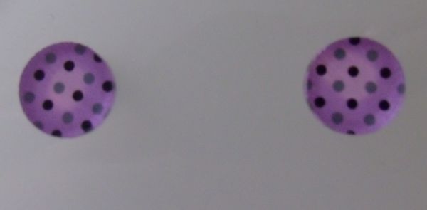 Acrílico Lilás com Bolinhas Pretas