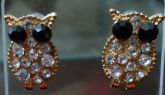 Corujas de Strass Dourada